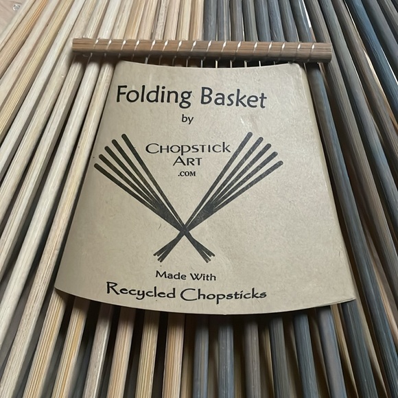 NEW! CHOPSTICK ART modern folding basket made with recycled chopsticks - Picture 5 of 7